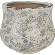 Clayre & Eef Bloempot Ø 18x15 cm Groen Keramiek Bloemen