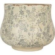Clayre & Eef Bloempot Ø 21x17 cm Beige Keramiek Bloemen