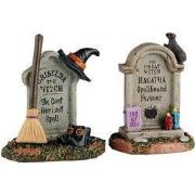 Halloweenminiatuur Witch Tombstones 4x10x16 cm 2st
