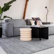 Vloerkleed Gerecycled Materiaal Ciro Grijs op=op Grijs; Blauw - Gerecy...