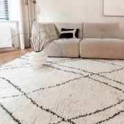 Berber Vloerkleed Hoogpolig Wit/Beige/Zwart -  Allure - Polypropyleen ...