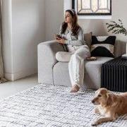 Vloerkleed Rectangle Creme wit/Zwart Wit; Creme - Polyester