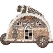 Clayre & Eef Decoratie Huis met LED 21x11x16 cm Bruin Kunststof