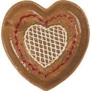 Clayre & Eef Ontbijtbord Hart 17x17x3 cm Bruin Keramiek