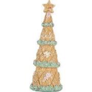 Clayre & Eef Decoratie Kerstboom Ø 9x25 cm Bruin Kunststof