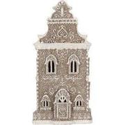 Clayre & Eef Gingerbread house met LED 17x15x35 cm Bruin Kunststof
