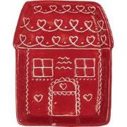 Clayre & Eef Dinerbord Huis 15x19x3 cm Rood Keramiek