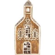 Clayre & Eef Waxinelichthouder Huis 8x7x17 cm Bruin Keramiek