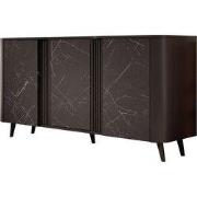 Meubella - Dressoir Veda - Zwart - Marmer - 150 cm