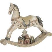 Clayre & Eef Beeld Paard 22x5x19 cm Wit Polyresin