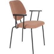 Housecraft Living Zelo Eetkamerstoelen Armleuning Roze- Set van 2