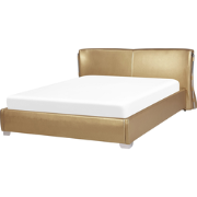 PARIS  - Tweepersoonsbed - Goud - 140 x 200 cm - Leer