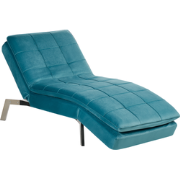 LOIRET - Chaise longue - Blauwgroen - Fluweel