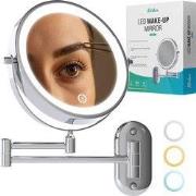 Make-Up Spiegel - Oplaadbaar - Chroom - 1-10x Vergroting