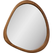 Adeline houtlook organische wandspiegel bruin - 47 x 44 cm