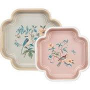 Clayre & Eef Decoratie Dienblad Set van 2 set van 2 Beige Hout