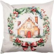 Clayre & Eef Kussenhoes 45x45 cm Beige Polyester Kerst