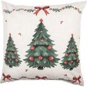 Clayre & Eef Kussenhoes 45x45 cm Beige Polyester Kerstboom