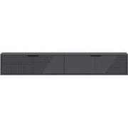 Wandmeubel voor TV met 2 opklapbare strookdeuren L180 cm - PARLA