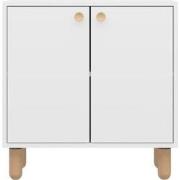 Kleine buffetkast met 2 deuren en massief beukenhouten poten L72 cm - ...