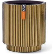 Vaas cilinder Groove 23x25 zwart goud