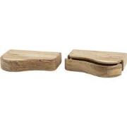 Nachtkastje Naturel Hout - Set van 2 - 40x25x8cm -Organic