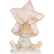 Clayre & Eef Decoratie Beeld Konijn 8x5x11 cm Bruin Kunststof