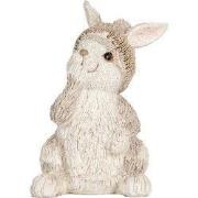 Clayre & Eef Decoratie Beeld Konijn 9x9x14 cm Beige Kunststof