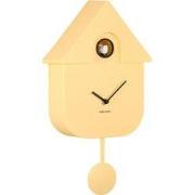 Wandklok Modern Cuckoo - Geel - 21,5x8,5x41cm