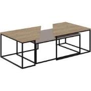 Set van 3 salontafels met metalen poten  TITAN