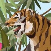 Oerwoud explosie - Kinderbehang - 389,6 cm x 280 cm - Walloha