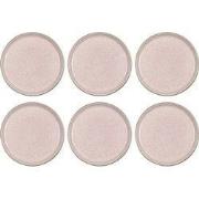 Bitz® Gastro - 6 stuks Aardewerk Ontbijtborden 21 cm Grijs/Roze 821407