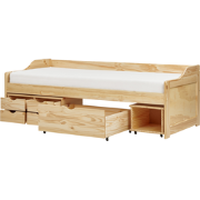 ROYVILLE - Bed met opbergruimte - Lichtbruin - 90 x 200 cm - Hout