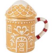 Clayre & Eef Mok Gingerbread house 350 ml Bruin Keramiek