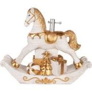 Clayre & Eef Kerstboom Standaard Hobbelpaard 73x21x61 cm Wit Keramisch...