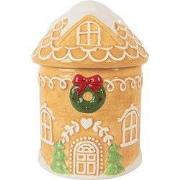 Clayre & Eef Voorraadpot Deksel Gingerbread house Ø 13x17 cm Bruin Ker...