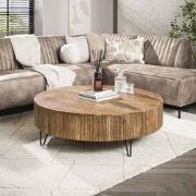Hoyz Collection - Salontafel Wave Ø120 Cm - Massief Mango Zand