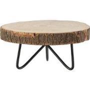 Pia side table round l. brown - h14xd29cm