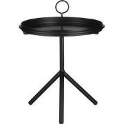 Mica Decorations Aston Dienbladtafel - H40 x Ø31 cm - Metaal - Zwart