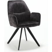 Starfurn Eetkamerstoel Nova | Antraciet | Met armleuning - set van 2