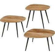 Jailey side table brown set of 3 - l62xw52xh34cm