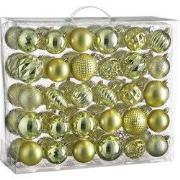Tree decoration unbreakable l. green 60 pieces - d7cm