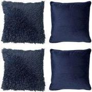 Dutch Decor KUSSENSET - 4-delig Fluffy & Velvet - 45x45 cm - inclusief...