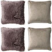 Dutch Decor KUSSENSET - 4-delig Fluffy & Velvet - 45x45 cm - inclusief...