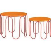 Mica Decorations Dione Bijzettafel - Set van 2 - H40 x Ø46 cm - Metaal...