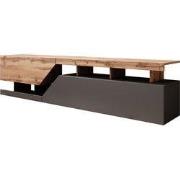 Meubella - TV-Meubel Canberra - Eiken - Antraciet - 200 cm