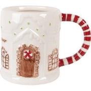 Clayre & Eef Mok Gingerbread house 400 ml Wit Keramiek