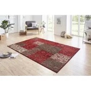 Vintage Patchwork Laagpolig vloerkleed - Kirie - Rood / Bruin - 80 X 1...