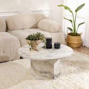 Ronde Salontafel Vano Marmerlook 80 cm