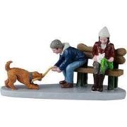 Kerstdorpminiatuur Playful Pups 12x5x20 cm